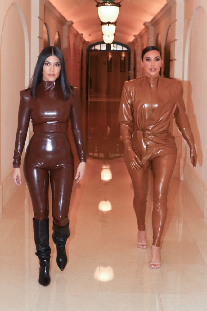 Kim and Kourtney in Latex #102576393